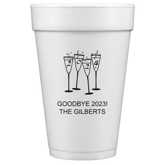 2024 New Years Glasses Styrofoam Cups